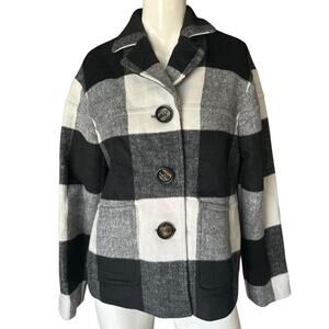 NWOT St. Sereno Plaid Wool Blend Coat Jacket Size Small